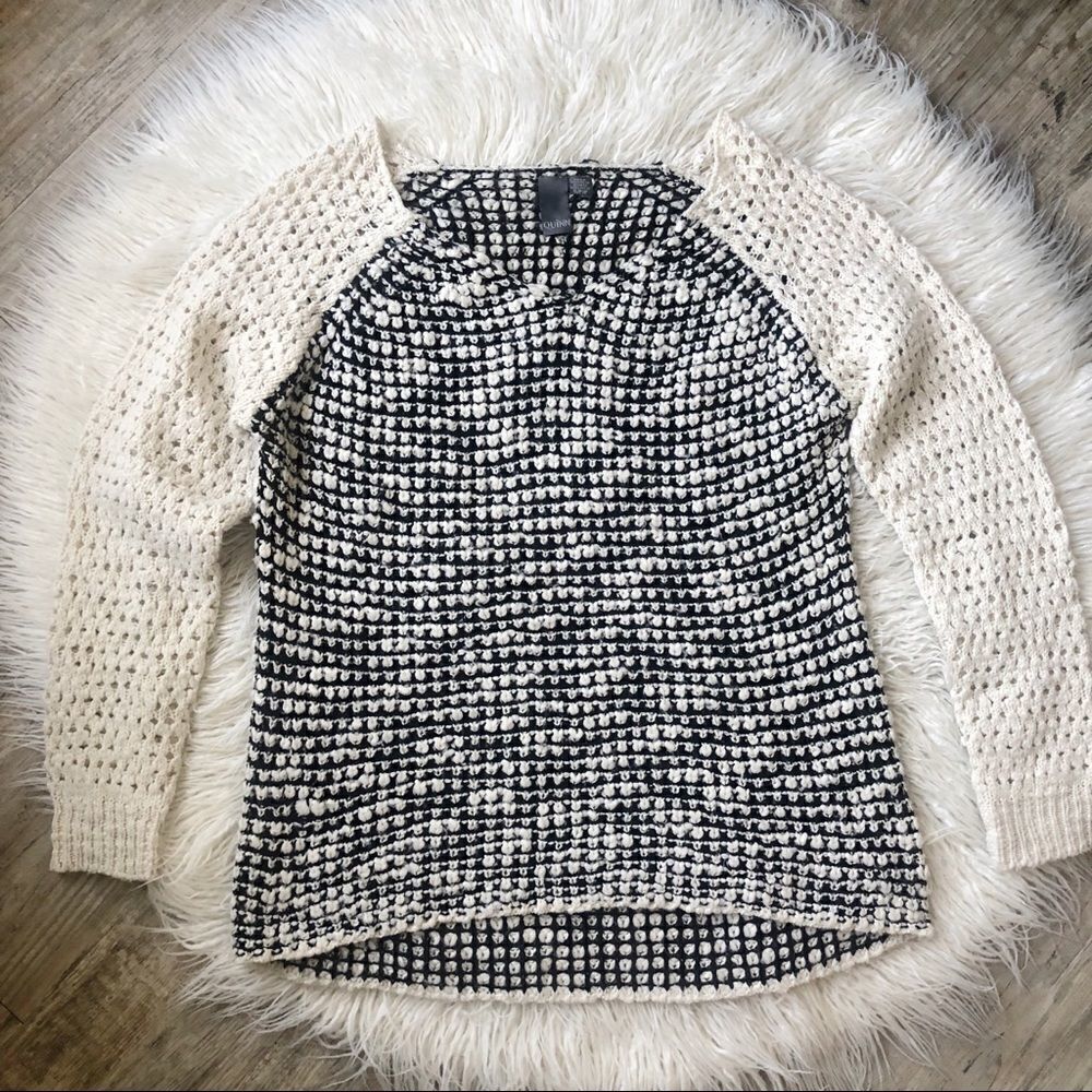 Quinn Black and Cream Sweater